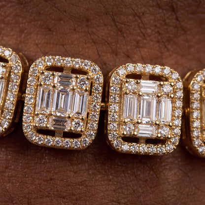 12mm Clusted Baguette Tennis Bracelet - Different Drips