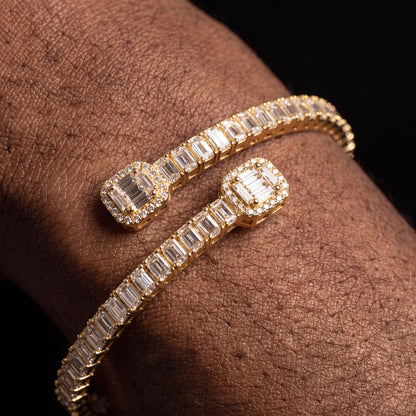 4mm S925 Moissanite Baguette Bangle Bracelet - Different Drips