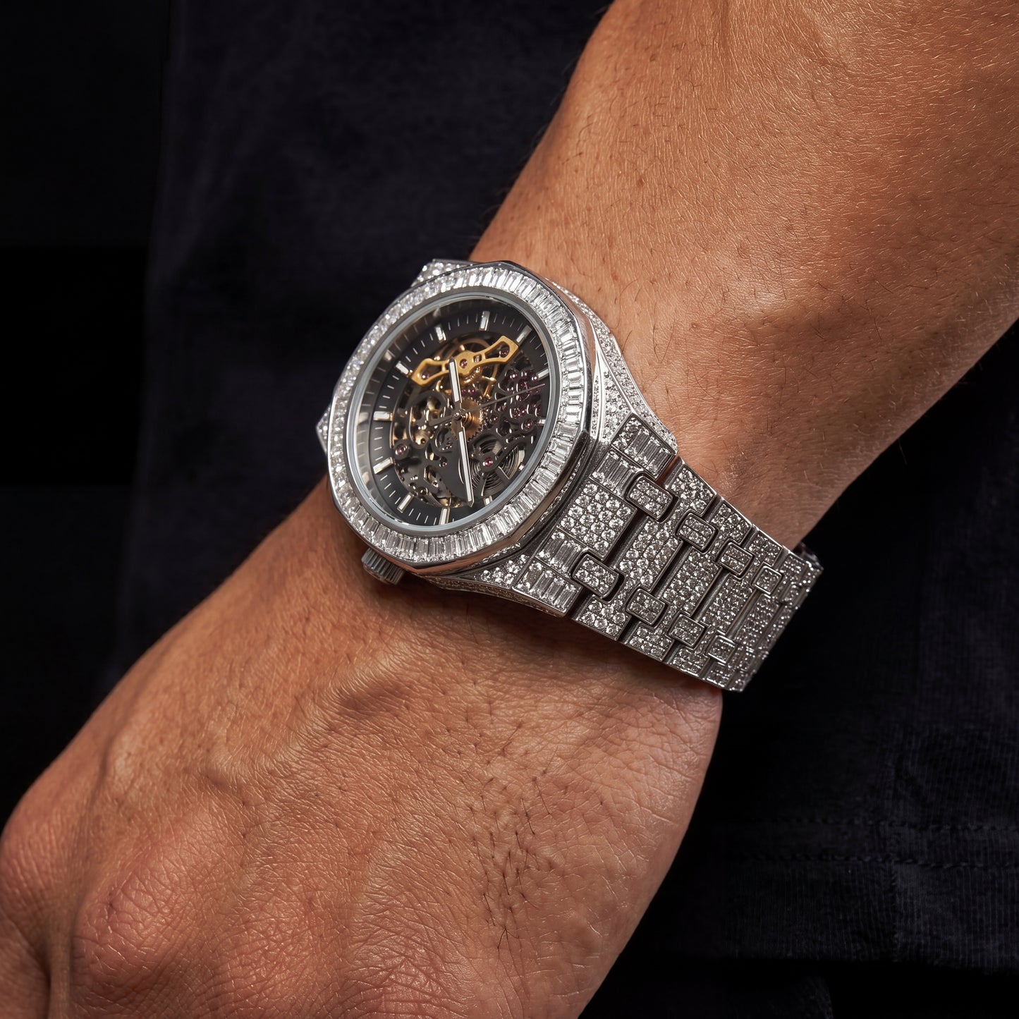 All Over Baguette Mechanical Watch - Different Drips