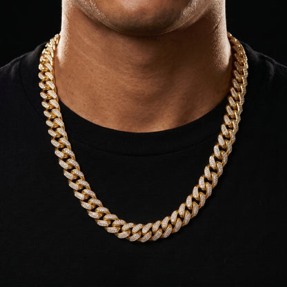 Iced Tri Tone Cuban Link Chain