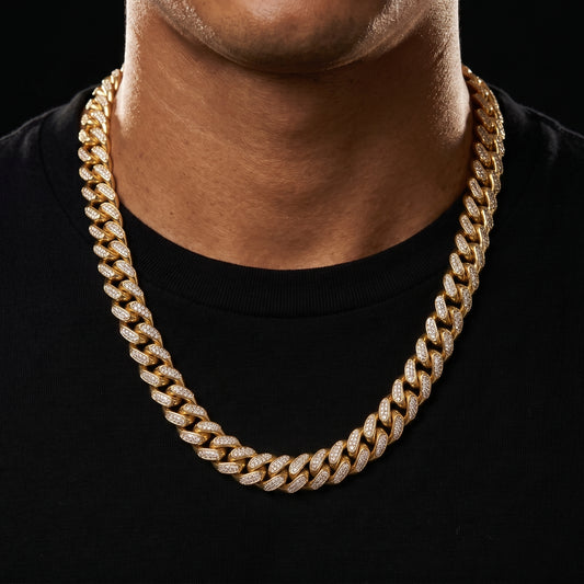 Iced Tri Tone Cuban Link Chain