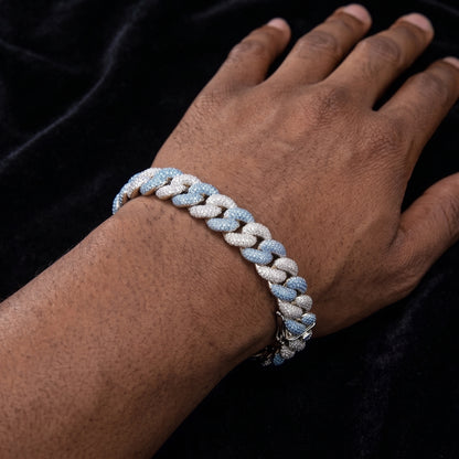 14mm White & Blue Miami Cuban Link Chain - Different Drips