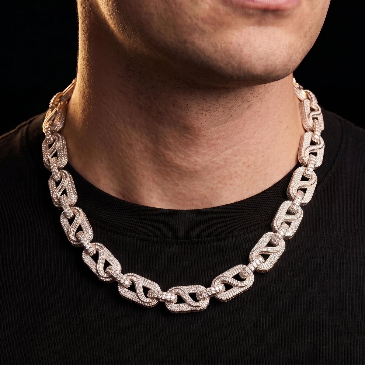 14mm S925 Moissanite Infinity Mariner Link Chain - Different Drips