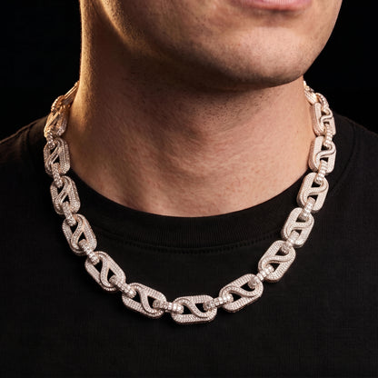 14mm S925 Moissanite Infinity Mariner Link Chain - Different Drips