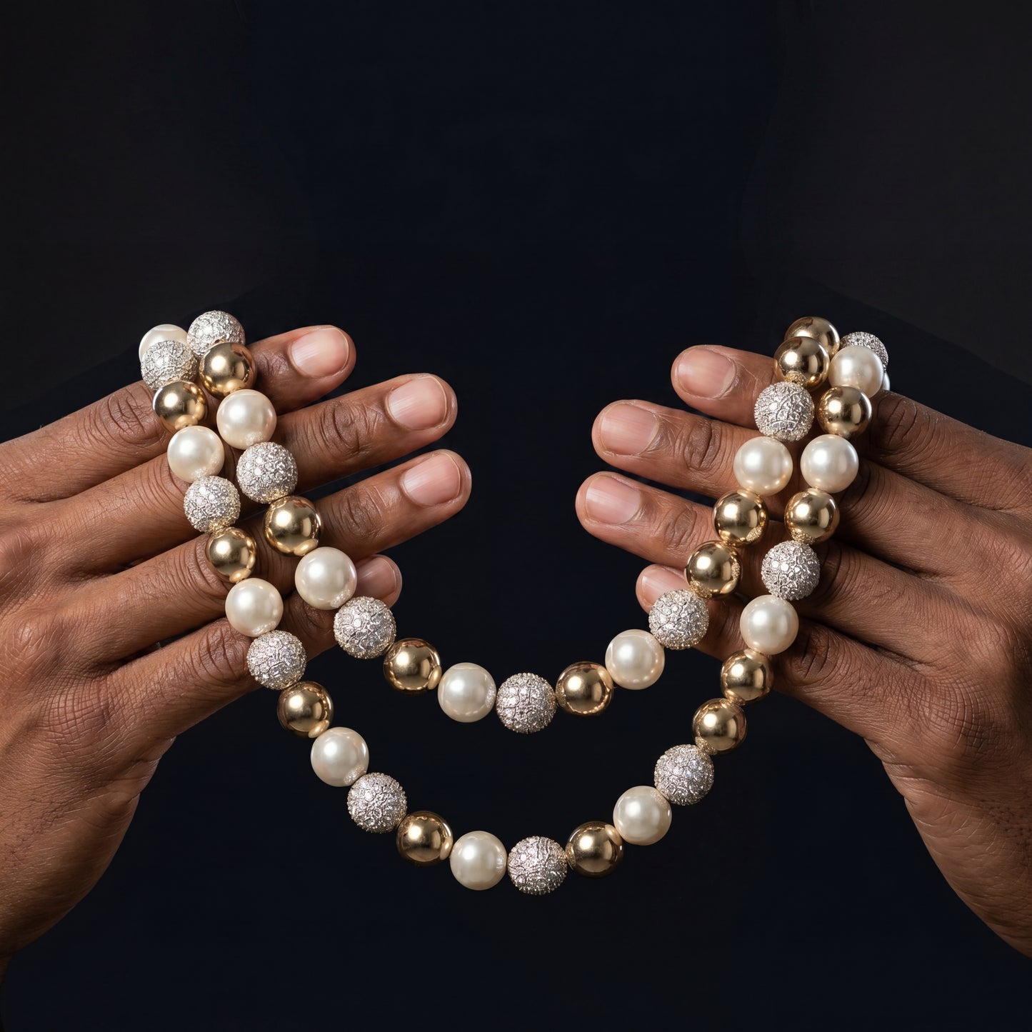 10mm Iced Pearl Link Chain - Different Drips