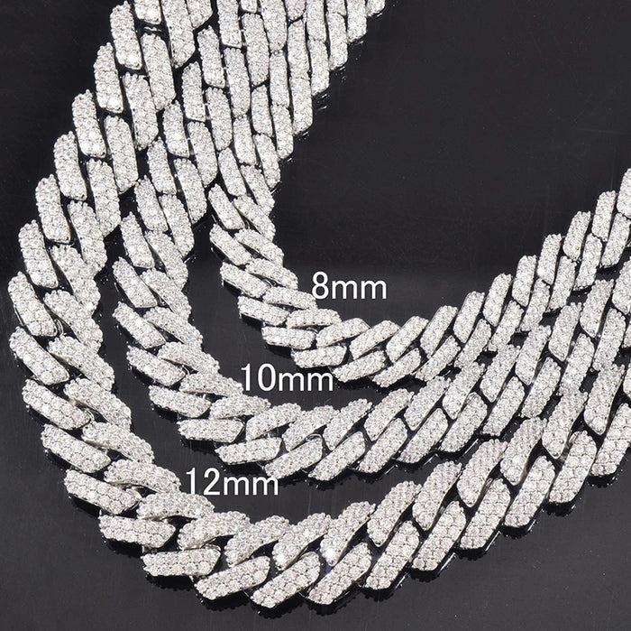8-12mm Iced Prong Cuban Chain - Different Drips