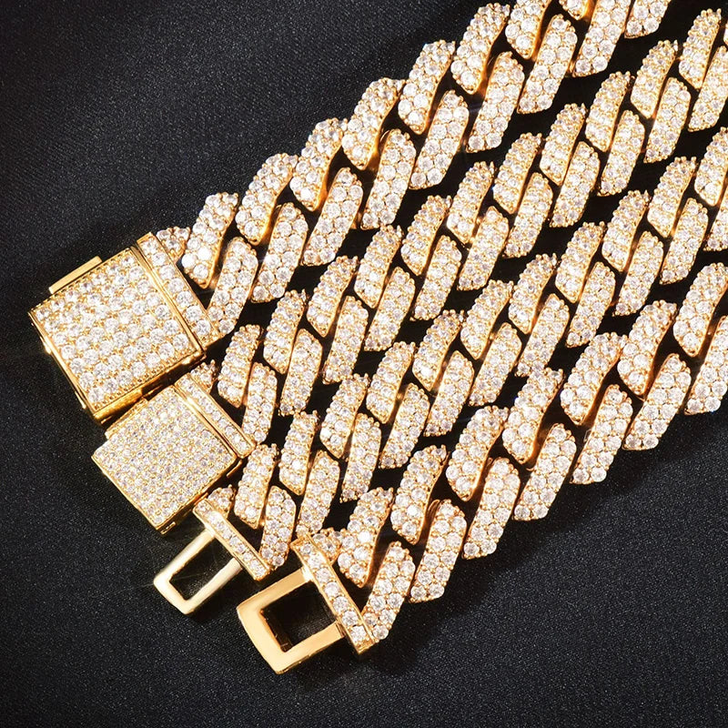 8-12mm Iced Prong Cuban Chain - Different Drips
