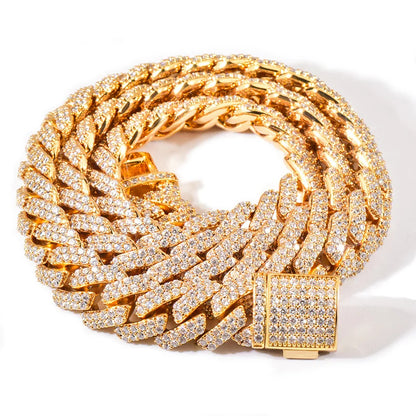 8-12mm Iced Prong Cuban Chain - Different Drips