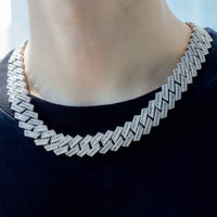 Thumbnail for 18mm Baguette Cuban Prong Link Chain - Different Drips