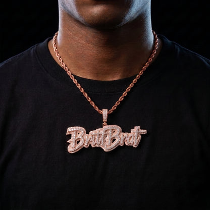 Layered Script Custom Letter Pendant - Different Drips