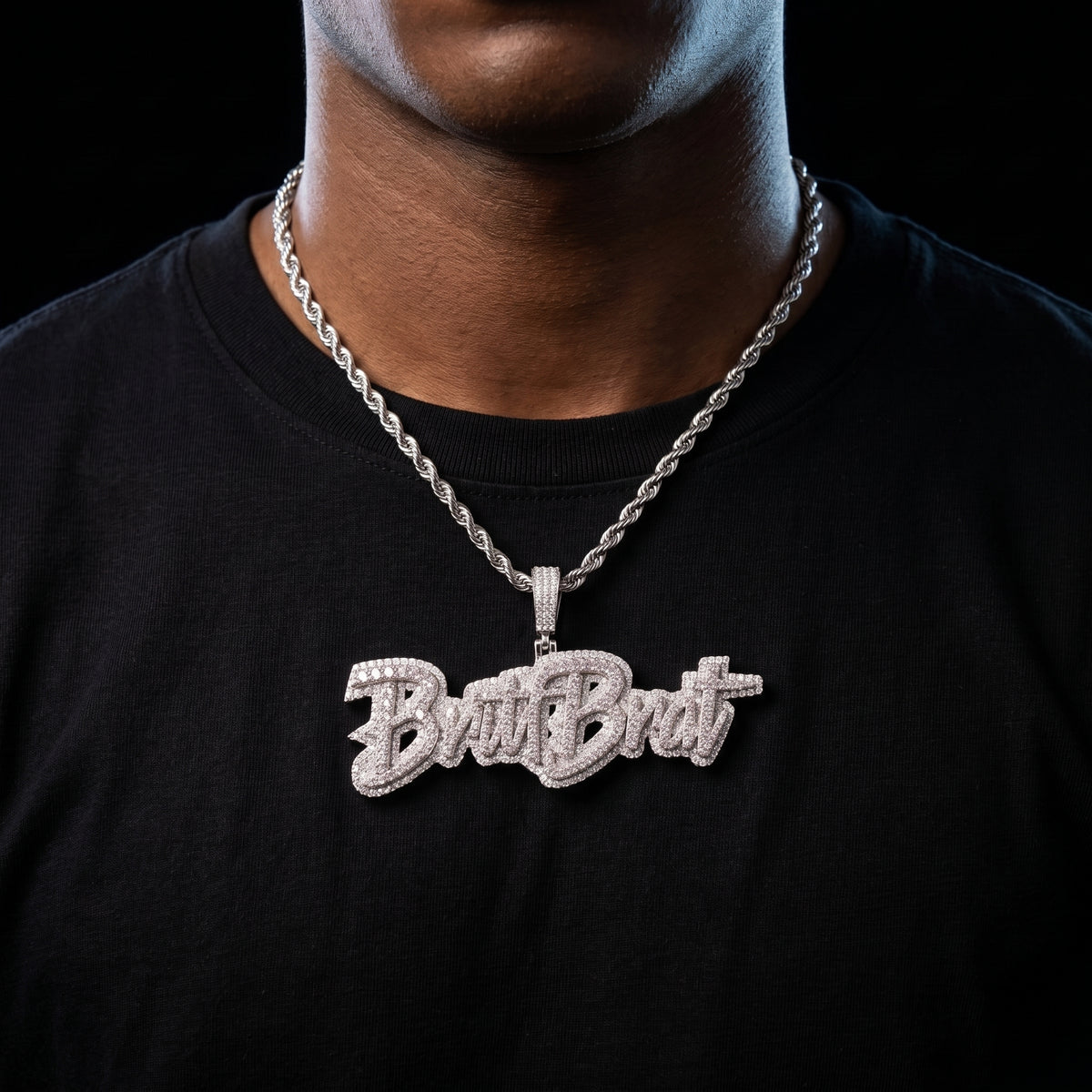 Layered Script Custom Letter Pendant - Different Drips