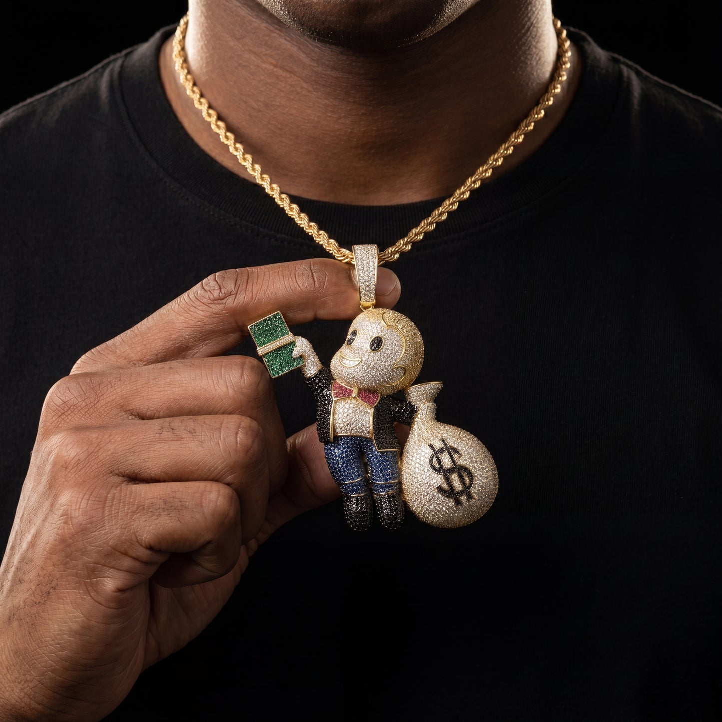 Multi-Color Richie Rich Money Bag Pendant - Different Drips