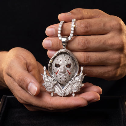S925 Moissanite Diamond Jason Mask Pendant - Different Drips