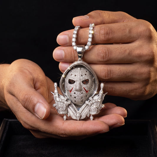 S925 Moissanite Diamond Jason Mask Pendant - Different Drips