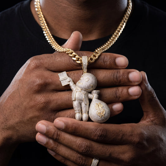Iced Richie Rich Money Bag Pendant