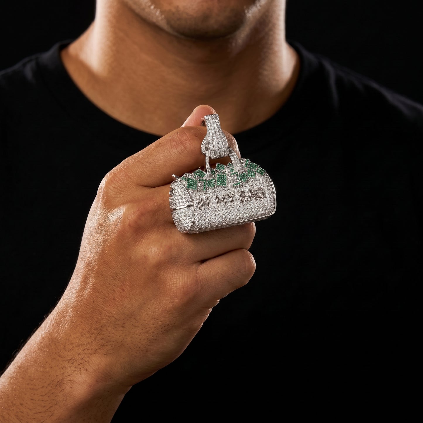 Iced In My Bag Money Duffle Pendant
