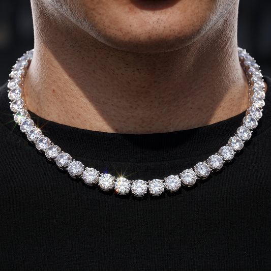 8mm Round Cut Tennis Necklace - Different Drips