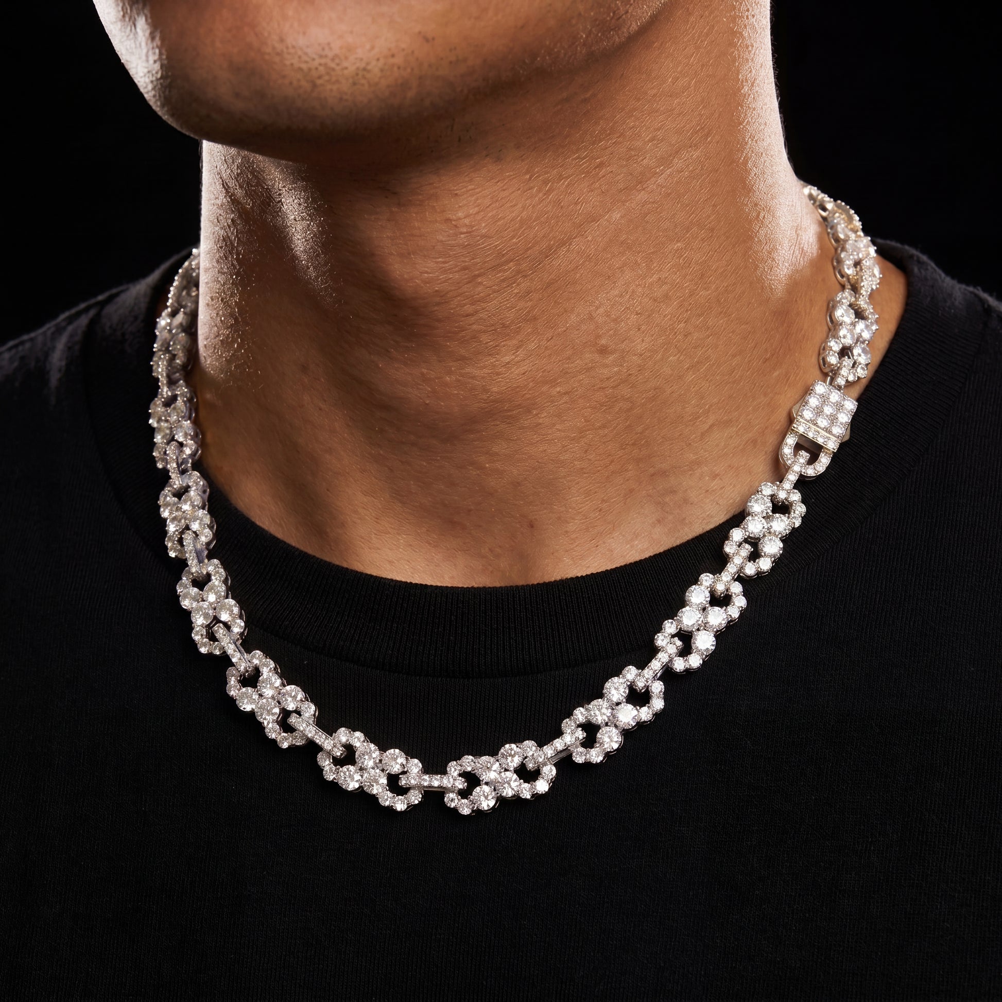 S925 Moissanite Clustered Infinity Link Chain - Different Drips