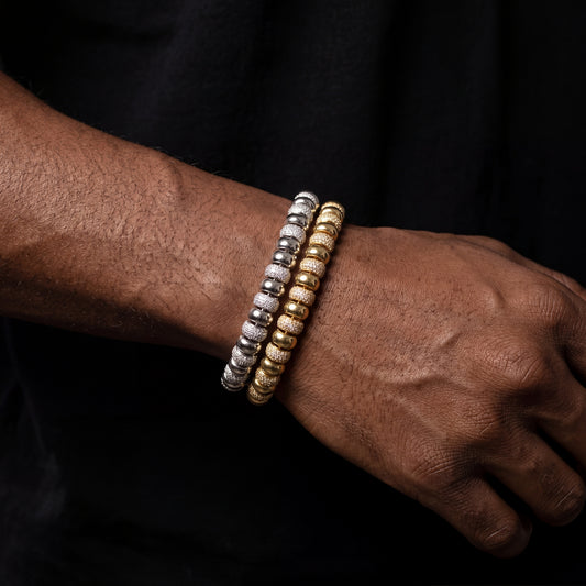 Iced Out Polished Beaded Link Choker Chain - Different Drips