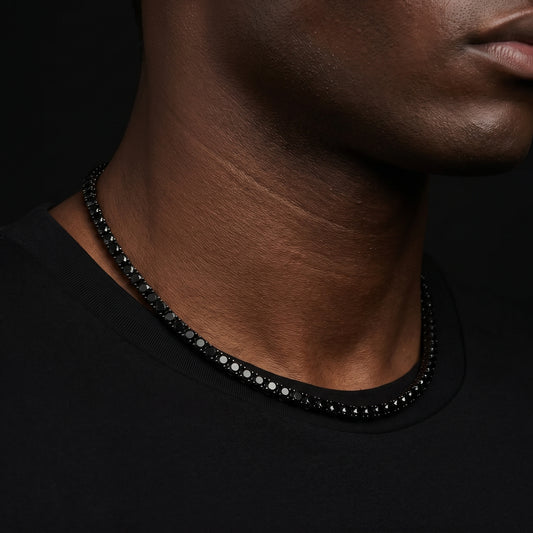 5mm Black Round Cut Tennis Chain - Different Drips