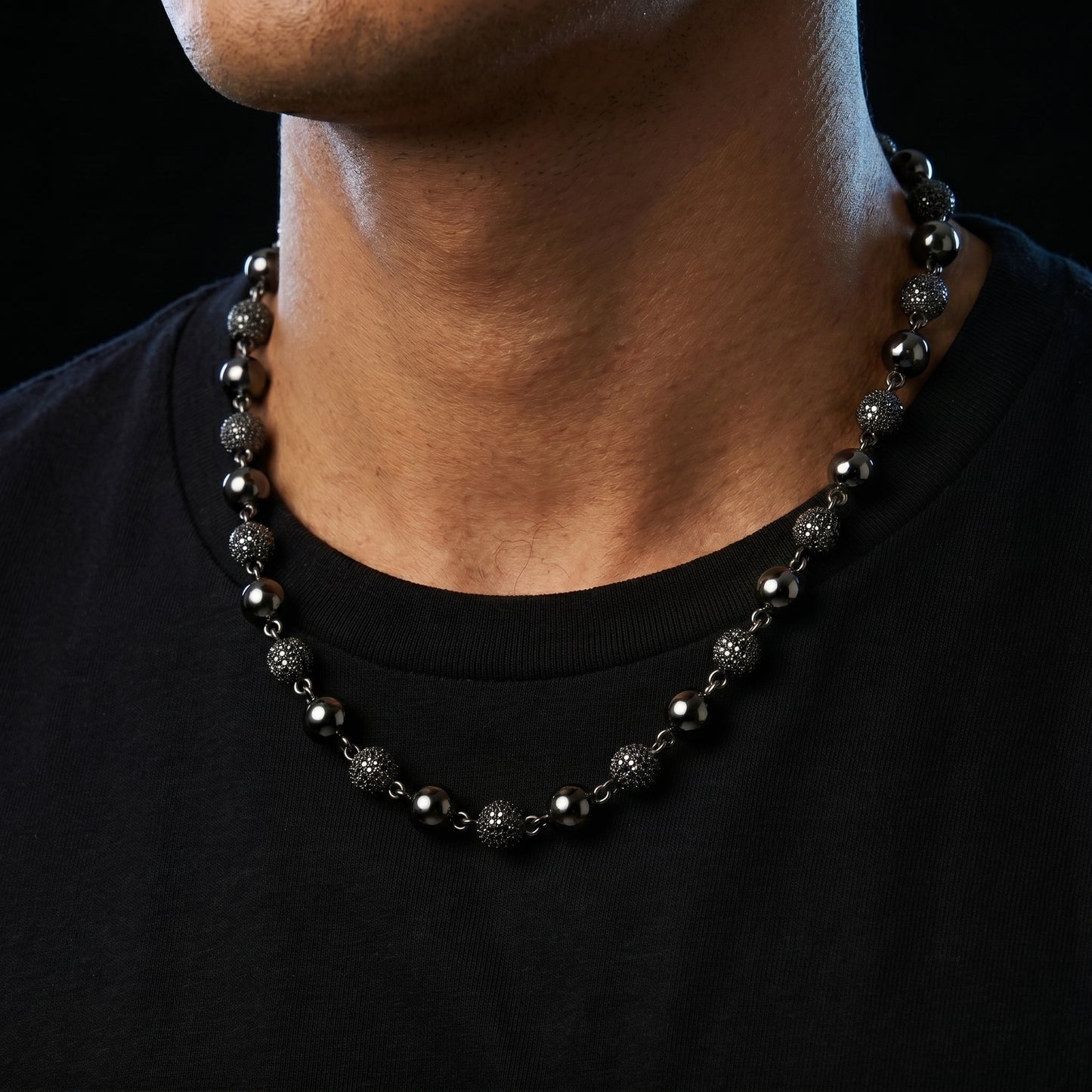 Iced Ball Bead Link Chain - Different Drips