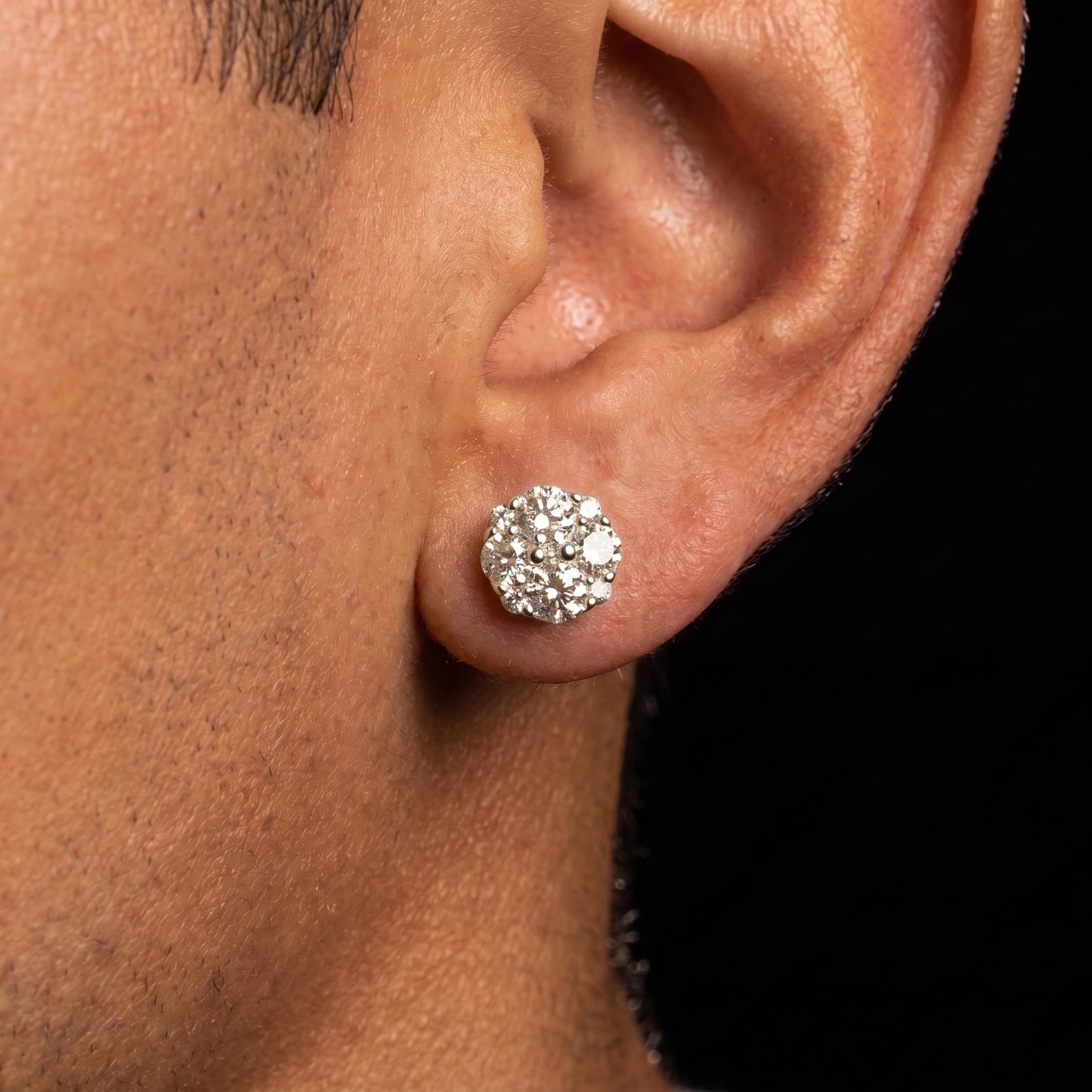 925 Sterling Silver Flower Cluster Moissanite Stud Earrings - Different Drips