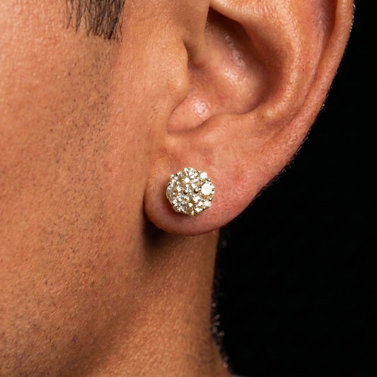 925 Sterling Silver Flower Cluster Moissanite Stud Earrings - Different Drips