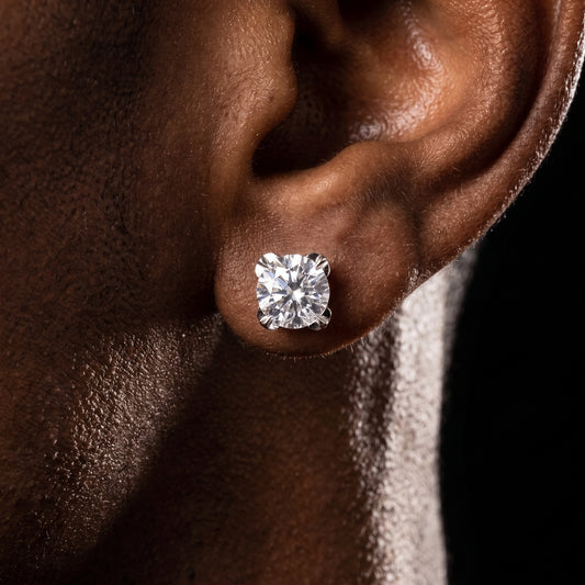 925 Sterling Silver Flower Prong Moissanite Stud Earrings - Different Drips