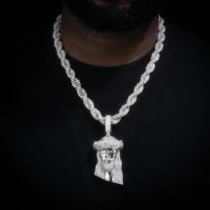 S925 Moissanite Diamond Rose Crown Jesus Head Pendant - Different Drips