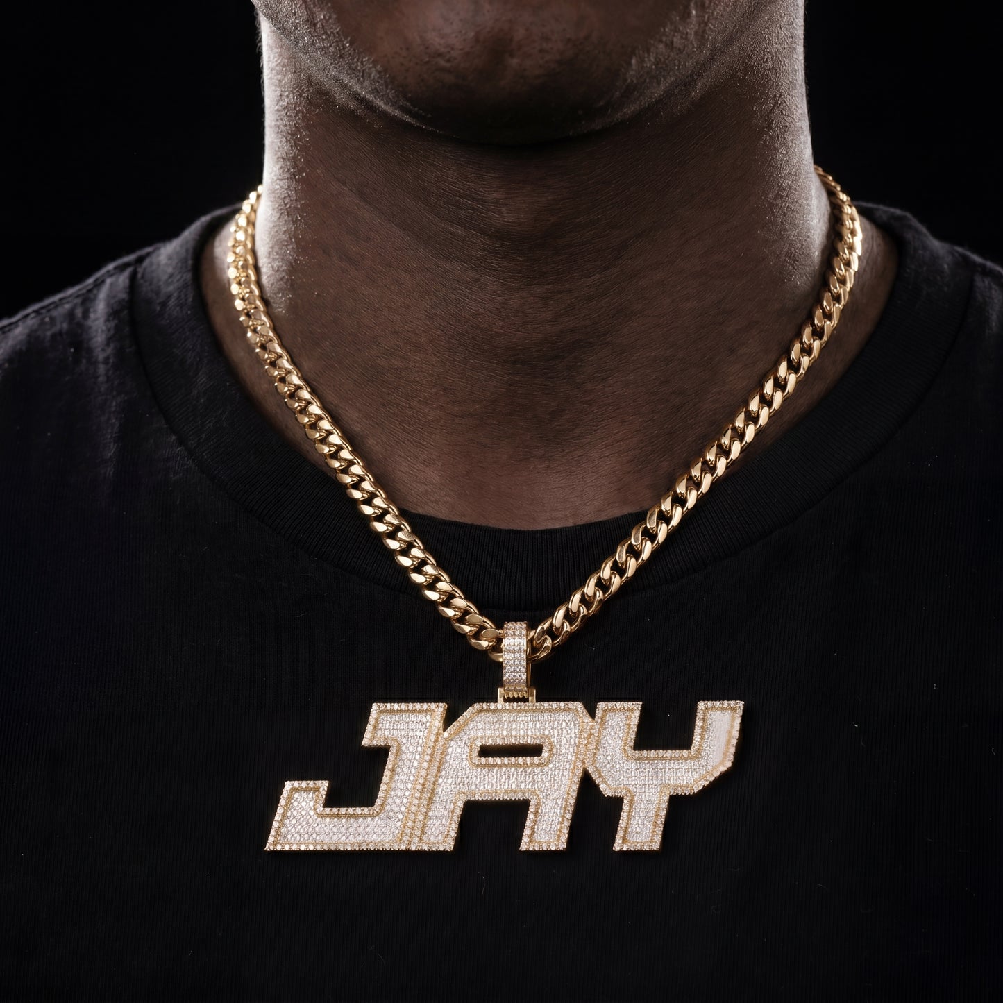 Iced Out Two Layer Custom Name Pendant - Different Drips