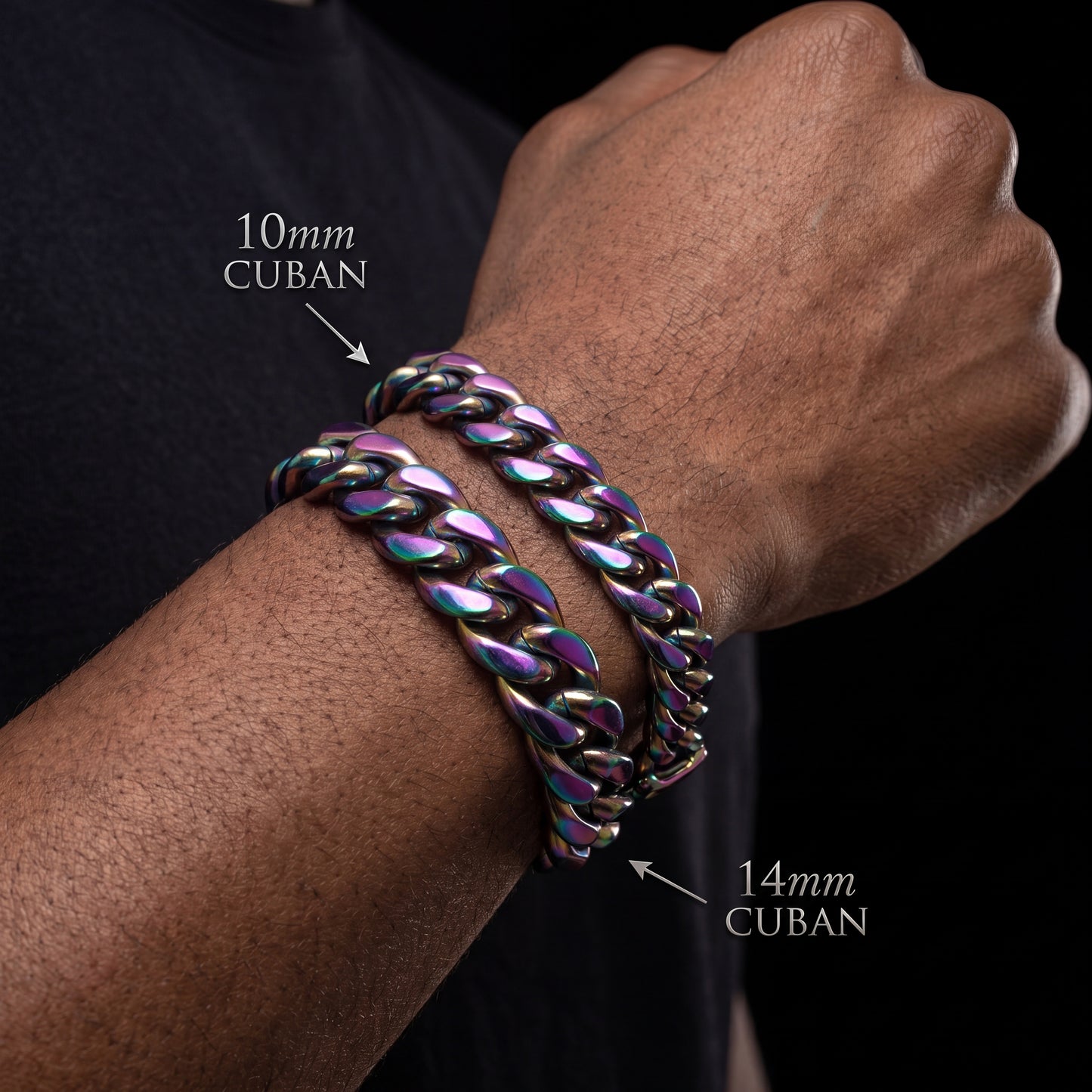 Rainbow Miami Cuban Link Bracelet - Different Drips