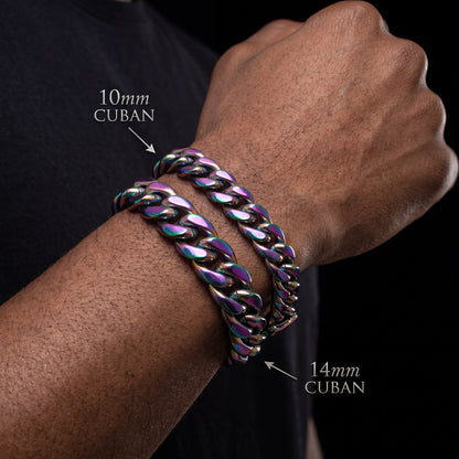 Rainbow Miami Cuban Link Bracelet - Different Drips