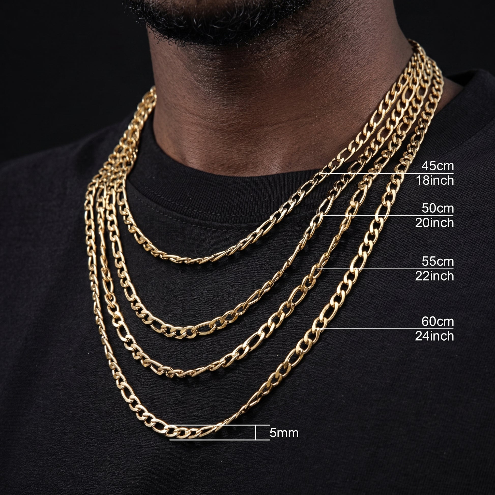 3-9mm Figaro Chain - Different Drips