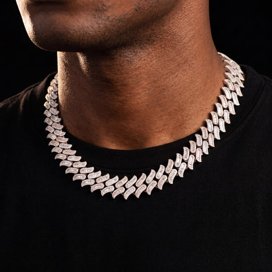 18mm Two-Tone Spiked Cuban Chain
