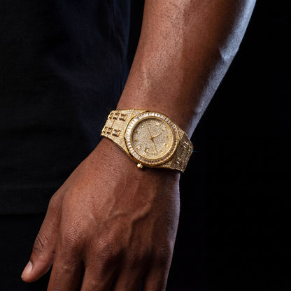 Bust Down Green Emerald Baguette Watch - Different Drips