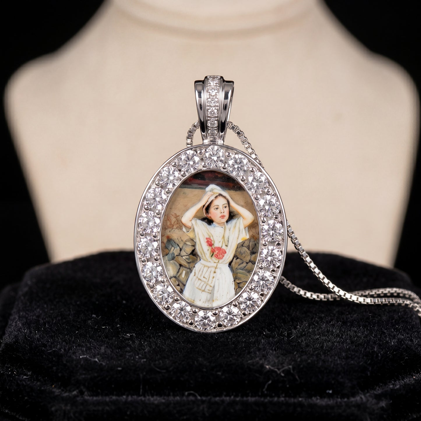 Iced Personalized Custom Memorial Photo Ring - Different Drips