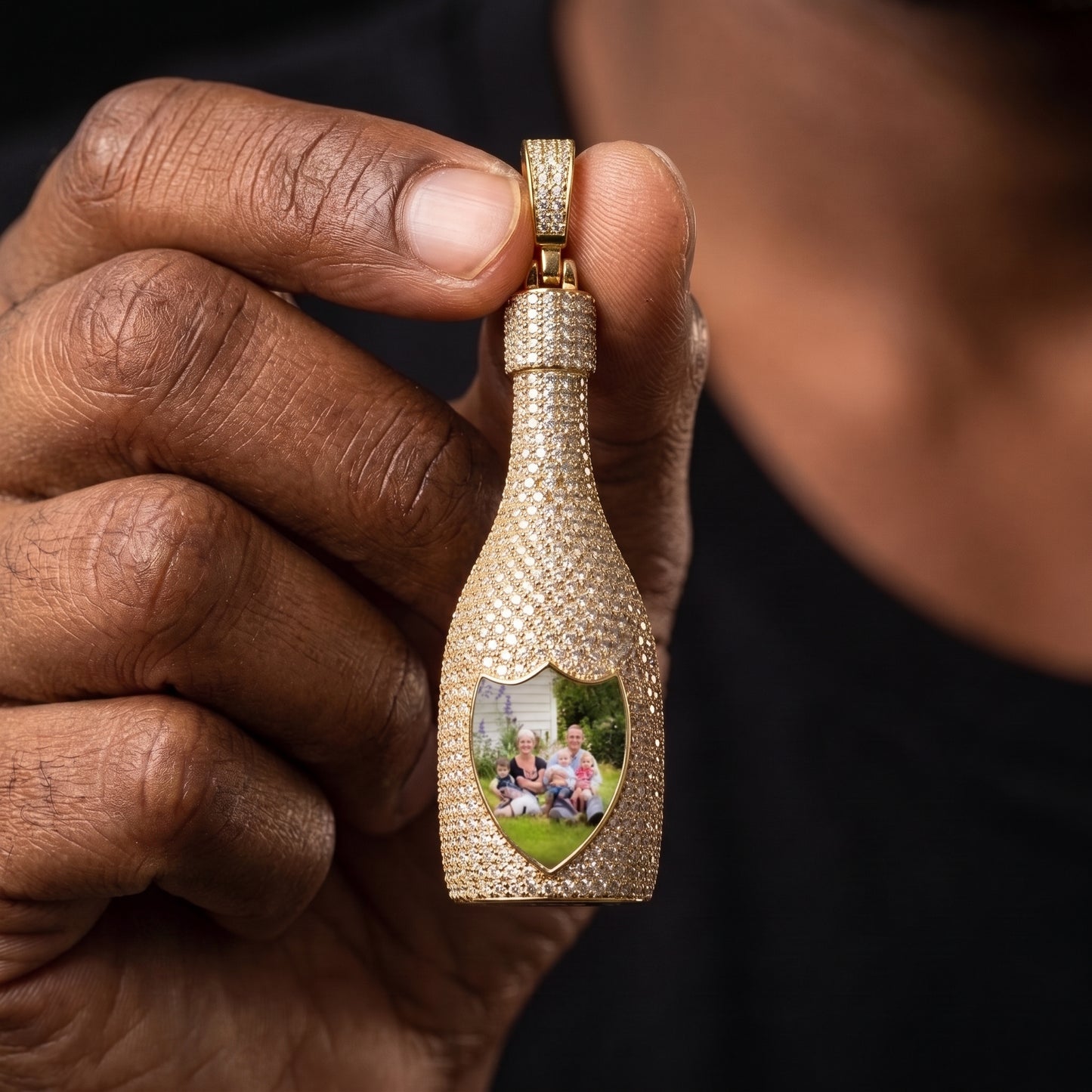 S925 Moissanite Bottle Custom Picture Pendant