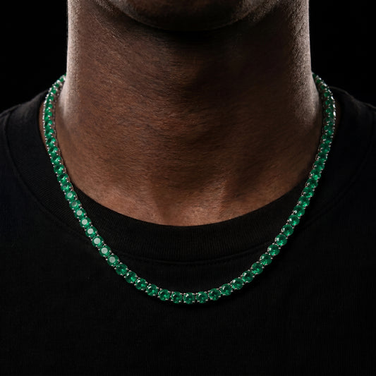 Iced Out Emerald Green Tennis Chain - Different Drips