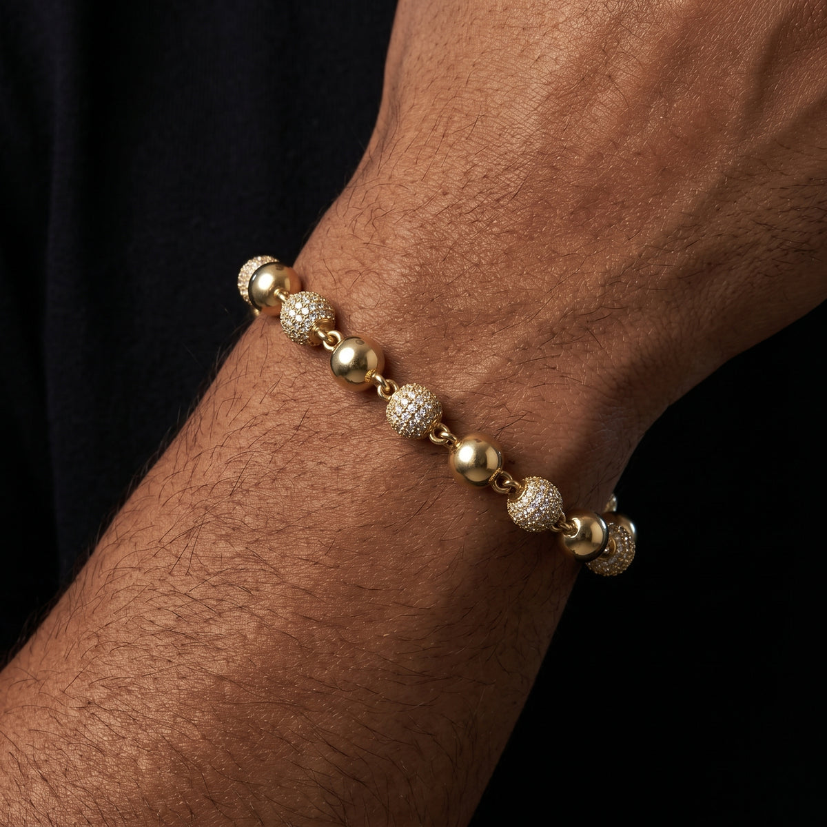 Iced Ball Bead Link Chain - Different Drips