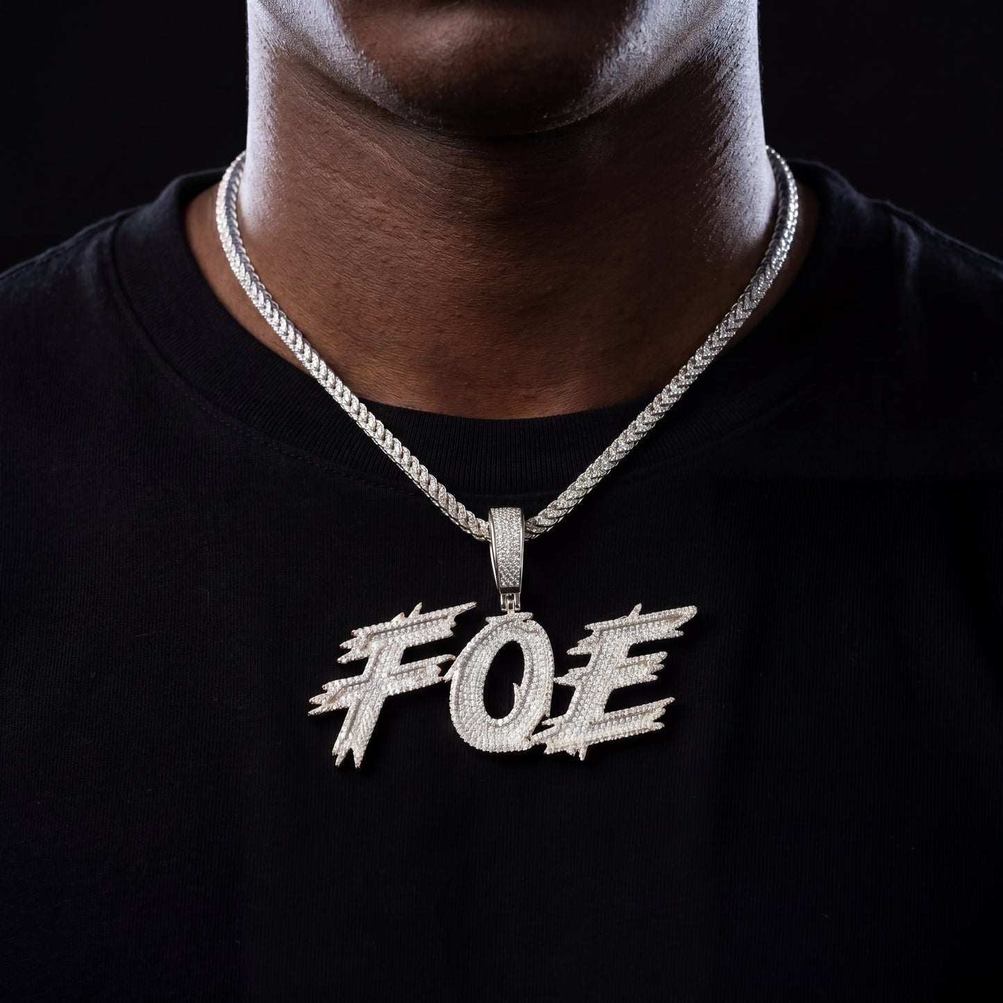 Iced Out Marker Script Custom Letter Name Pendant - Different Drips