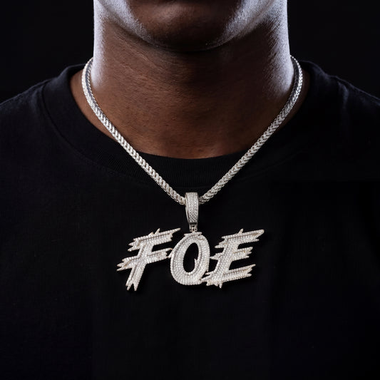 Iced Out Marker Script Custom Letter Name Pendant - Different Drips