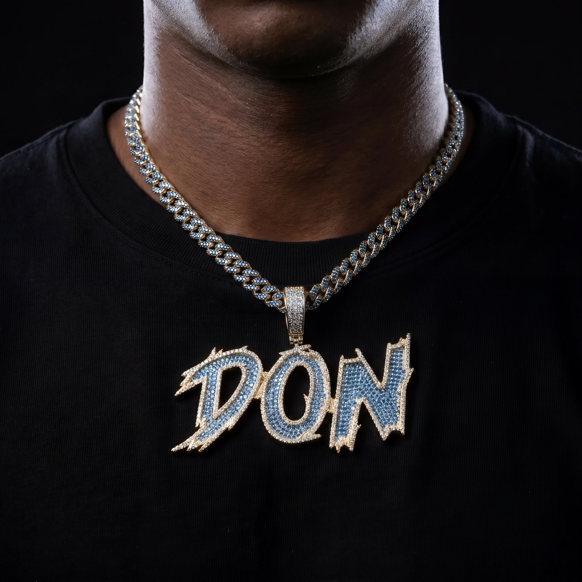 Iced Out Marker Script Custom Letter Name Pendant - Different Drips