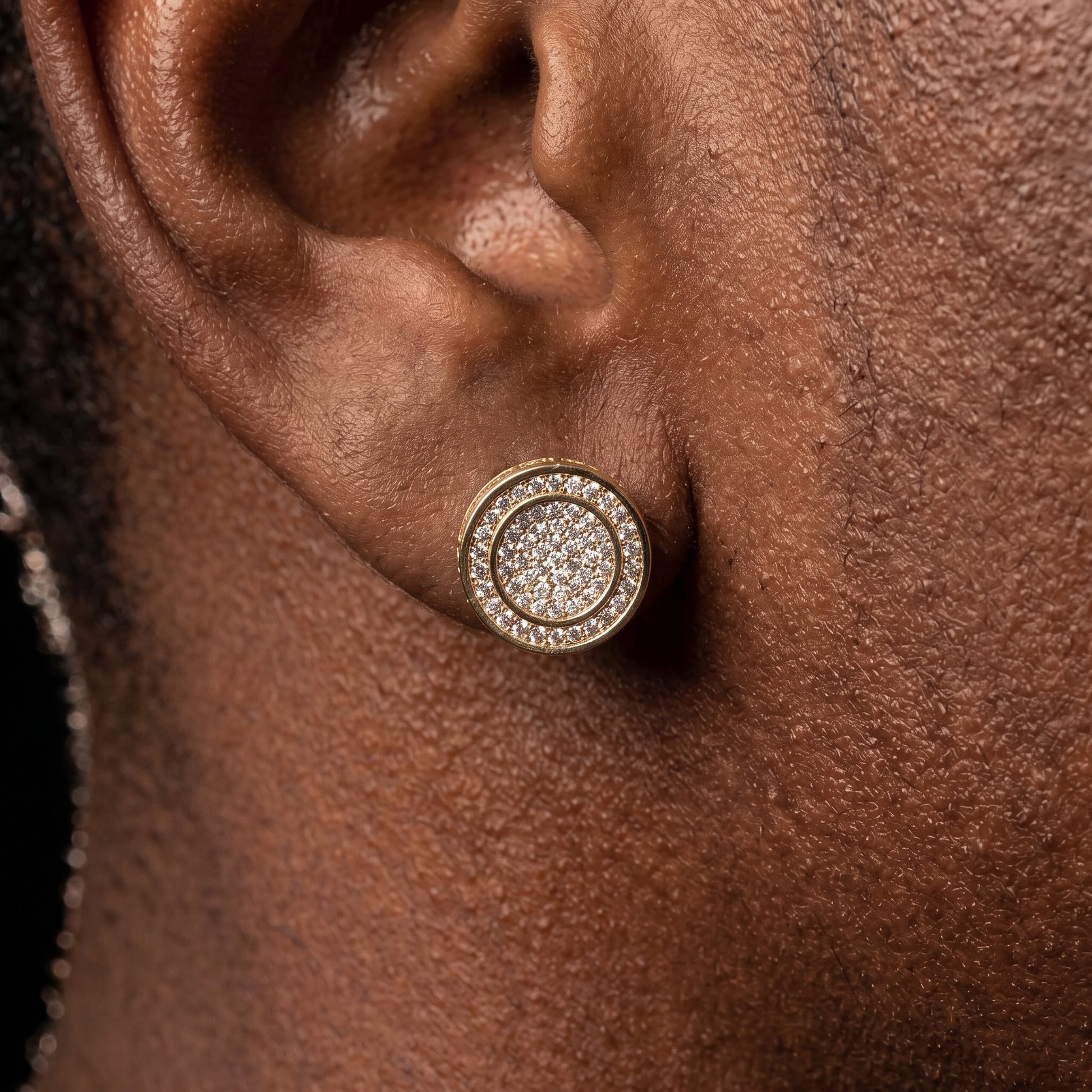 12mm Round Cut Pave Stud Earrings - Different Drips