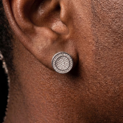 12mm Round Cut Pave Stud Earrings - Different Drips