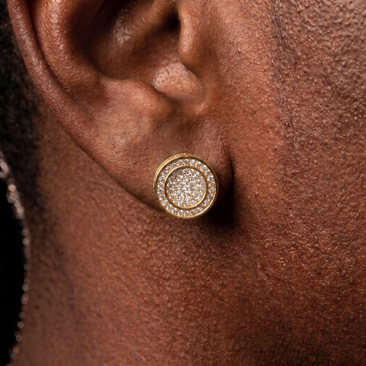12mm Round Cut Pave Stud Earrings - Different Drips