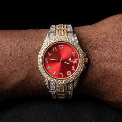 Iced Colored Dial Arabic Numeral Watch - Different Drips