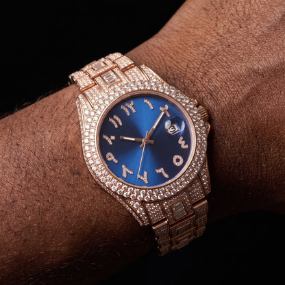 Iced Colored Dial Arabic Numeral Watch - Different Drips