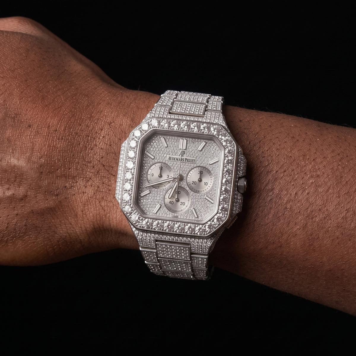 Iced Emerald Green Square Chronograph Watch - Different Drips