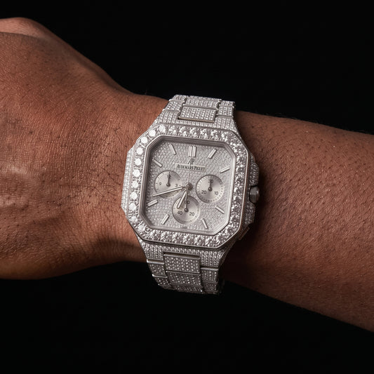 Iced Emerald Green Square Chronograph Watch - Different Drips