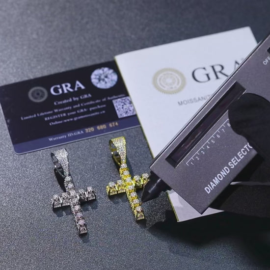 S925 Moissanite Pico Harvey Cross Pendant - Different Drips